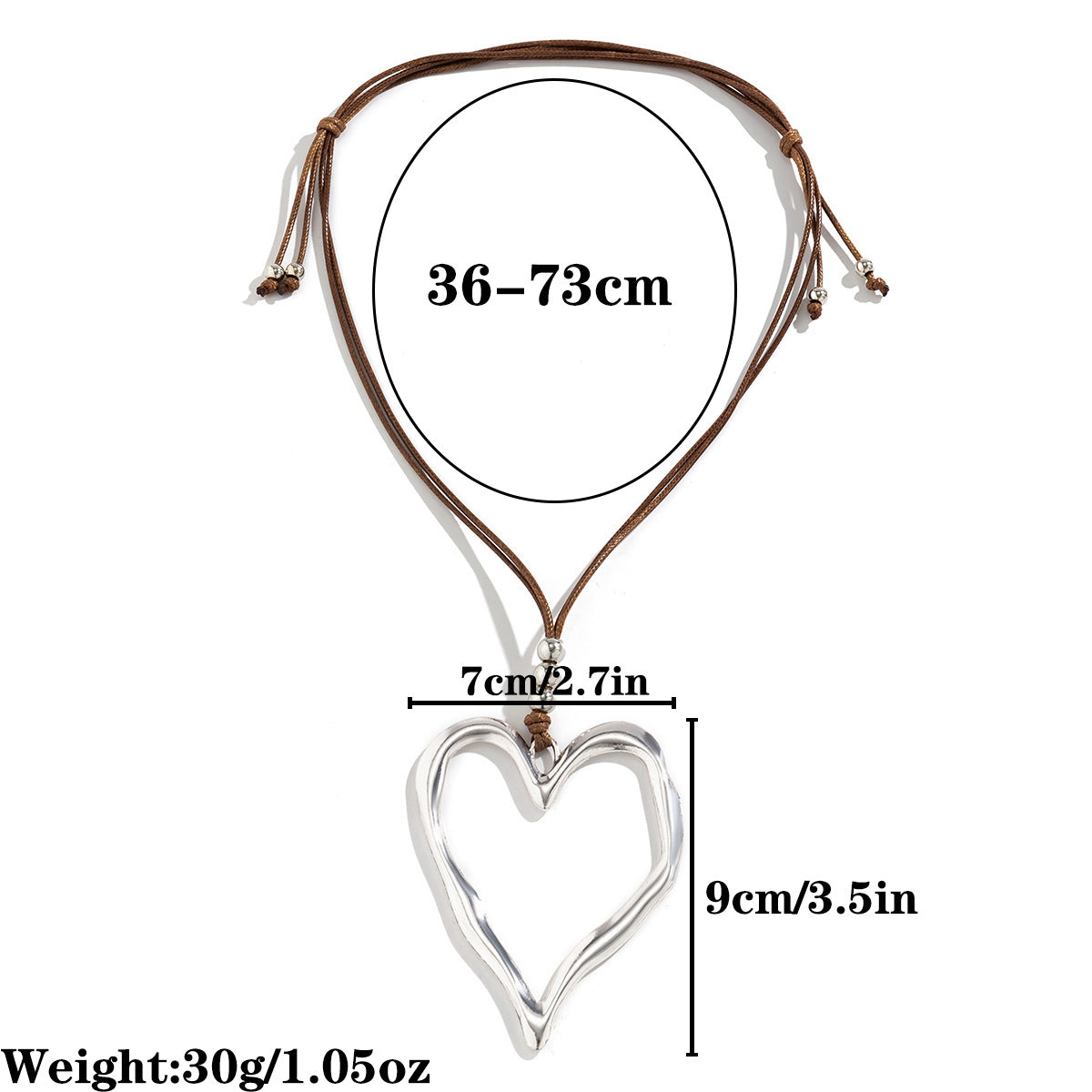 Wholesale Sweet and Cool Exaggerated Big Heart Alloy Necklace